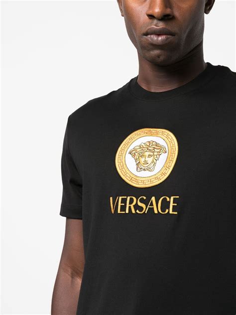 versace medusa black t shirt|versace medusa print t shirt.